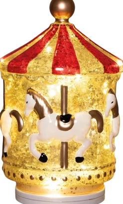 Anna's Collection kerstfiguur carousel goud / rood D 13 H 20,5 cm