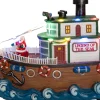 Anna's Collection kerstfiguur boot met kerstman 23 x 15 x 30 cm