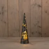 Anna's Collection kerstfiguur Kirona kegel sneeuwpop zwart met verlichting D 10 H 34,5