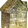 Anna's Collection kerstfiguur huisje goud met verlichting 12 x 12 x 14 cm