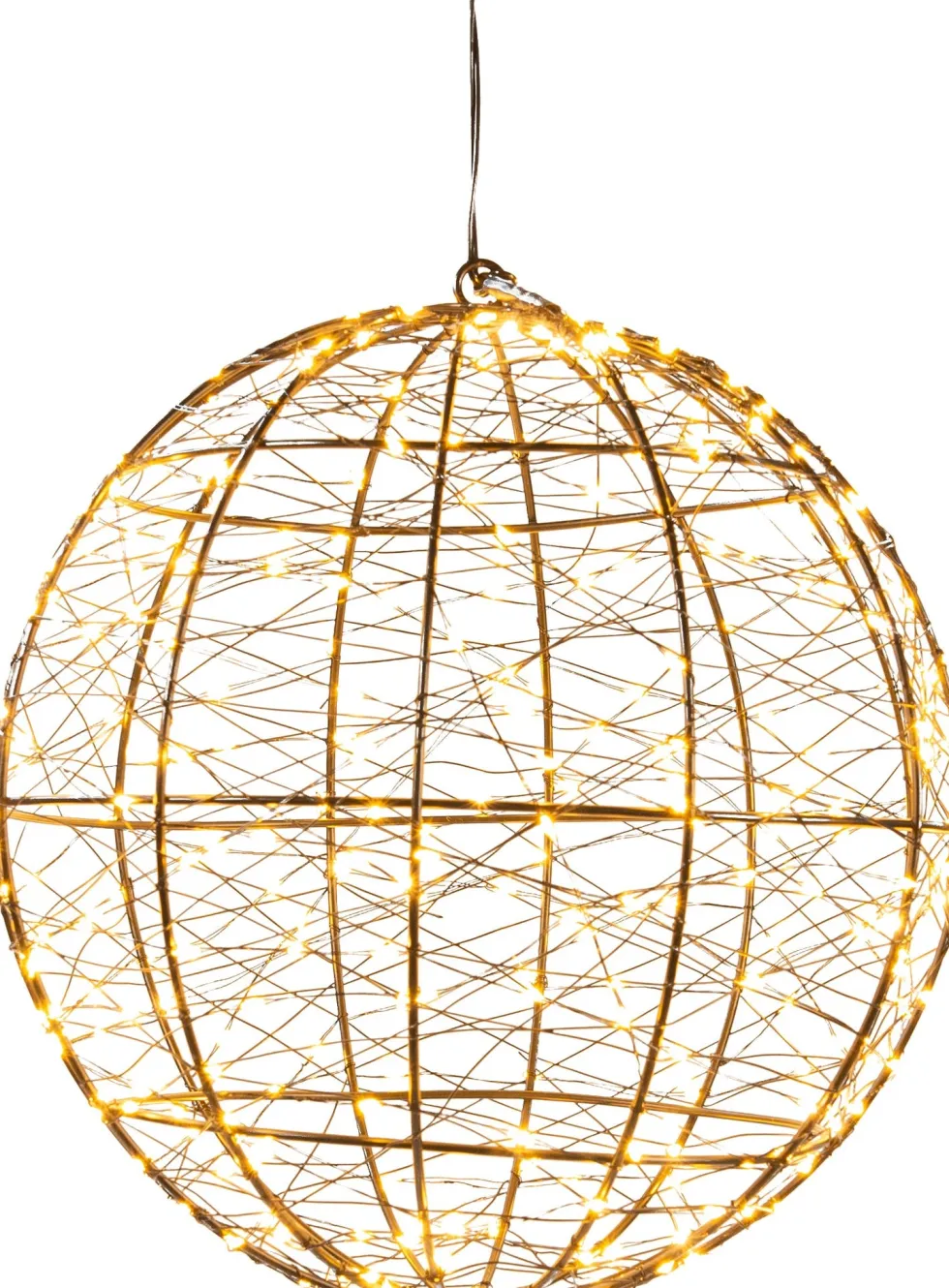 Anna's Collection kersthanger lichtbol zwart met knipperfunctie D 25 H 27 cm