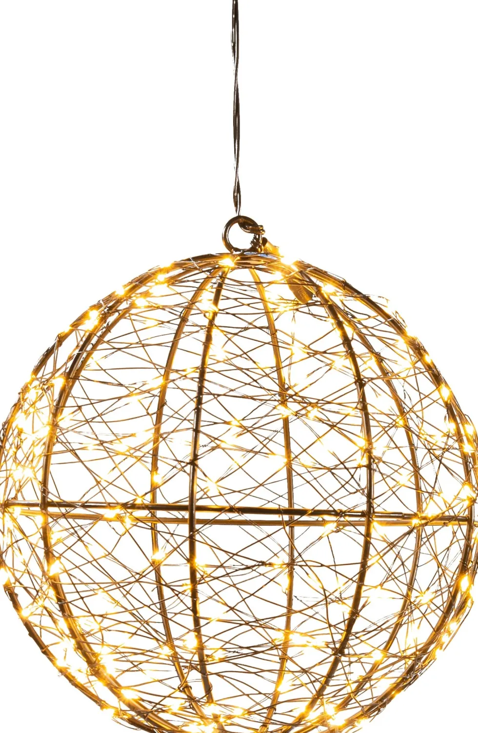 Anna's Collection kersthanger lichtbol zwart met knipperfunctie D 18 H 20 cm