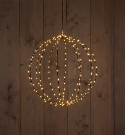 Anna's Collection kersthanger bal zwart met verlichting D 40,5 cm