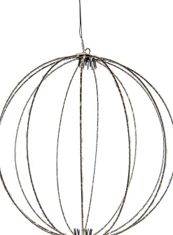 Anna's Collection kersthanger bal zwart met verlichting D 40,5 cm