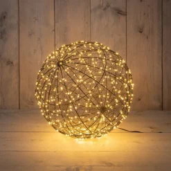 Anna's Collection kersthanger lichtbol zwart met knipperfunctie D 35 H 37 cm