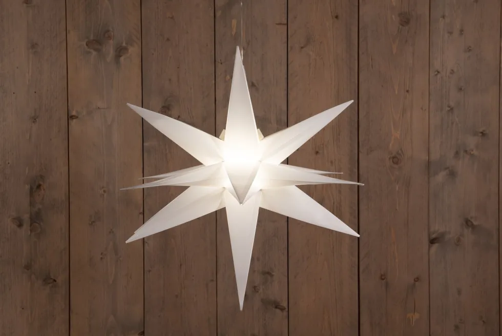 Anna's Collection kersthanger ster wit met verlichting 60 x 60 x 60 cm