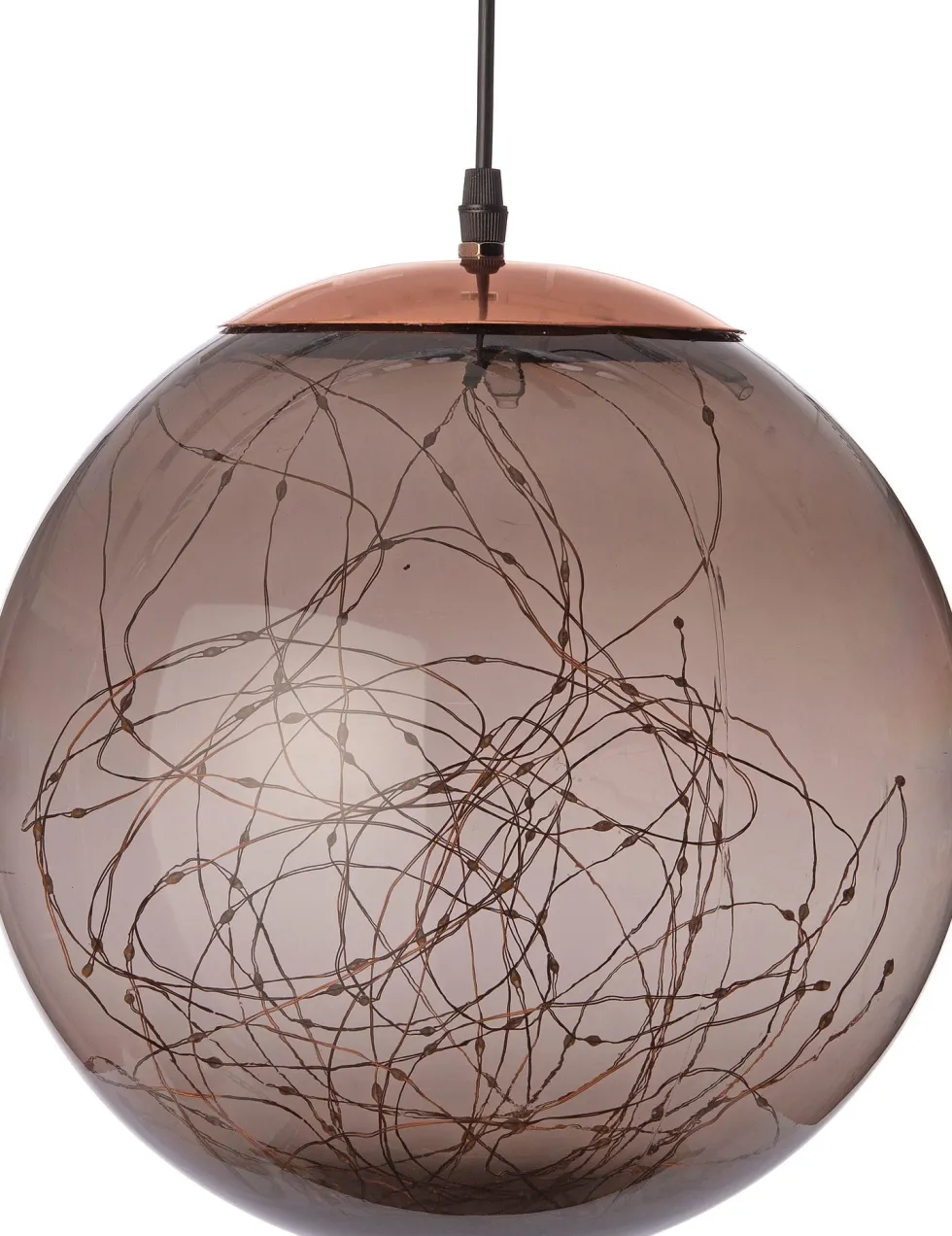 Anna's Collection kersthanger Smokey bal met verlichting D 25 cm