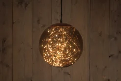 Anna's Collection kersthanger Smokey bal met verlichting D 25 cm