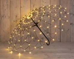 Anna's Collection kersthanger paraplu zwart met verlichting 105 x 105 x 66 cm