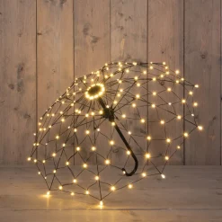 Anna's Collection kersthanger paraplu zwart met verlichting 85 x 85 x 53 cm