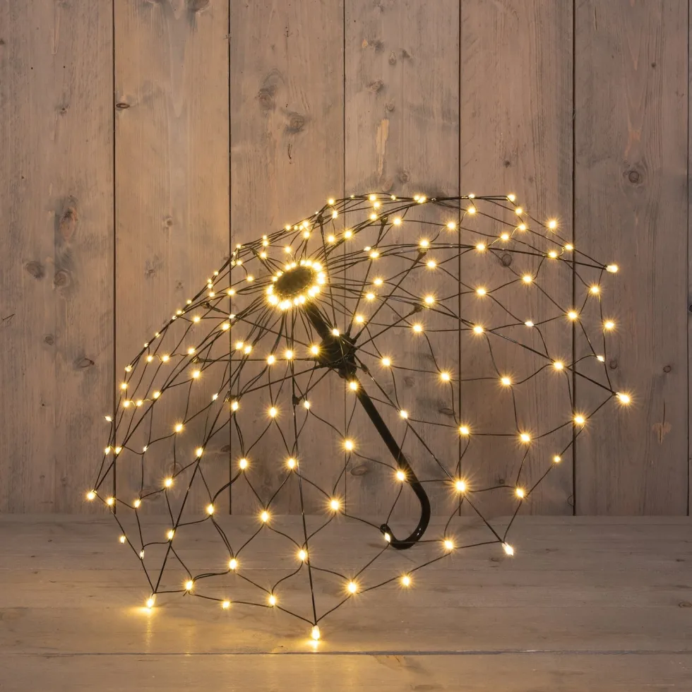 Anna's Collection kersthanger paraplu zwart met verlichting 85 x 85 x 53 cm
