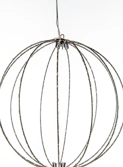 Anna's Collection kersthanger bal zwart met verlichting D 50 cm