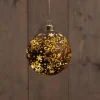 Anna's Collection kersthanger Stars bal bruin met verlichting D 10 cm