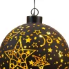 Anna's Collection kersthanger Stars bal zwart met verlichting D 10 cm