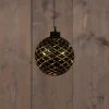 Anna's Collection kersthanger Cosma bal zwart met verlichting D 11 cm