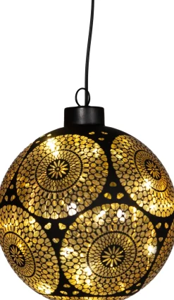 Anna's Collection kersthanger Marra bal zwart D 12 cm