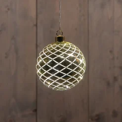 Anna's Collection kersthanger Cosma bal goud met verlichting D 11 cm