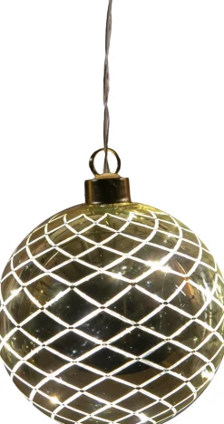 Anna's Collection kersthanger Cosma bal goud met verlichting D 11 cm