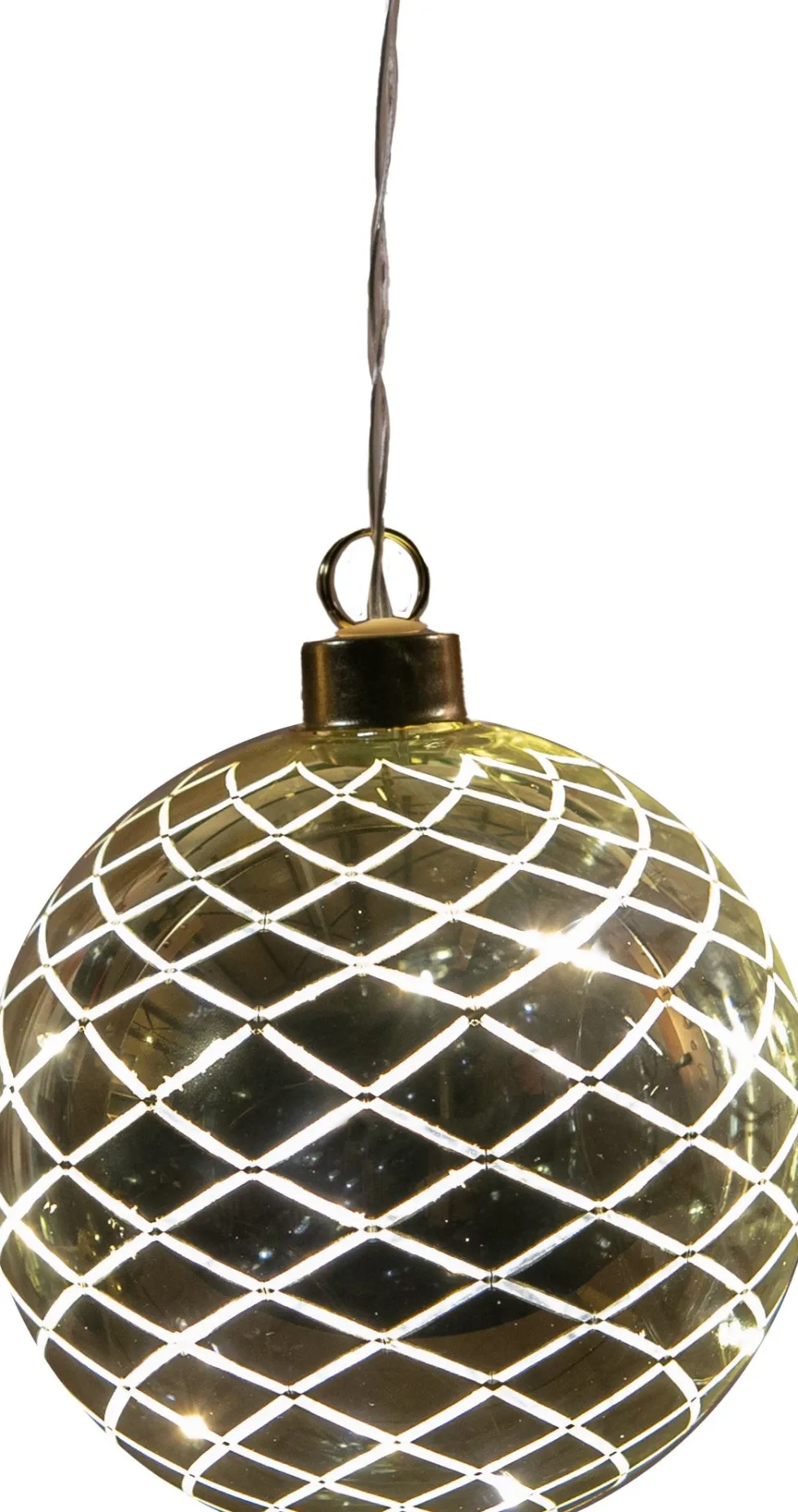 Anna's Collection kersthanger Cosma bal goud met verlichting D 11 cm