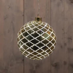 Anna's Collection kersthanger Cosma bal goud met verlichting D 15 cm