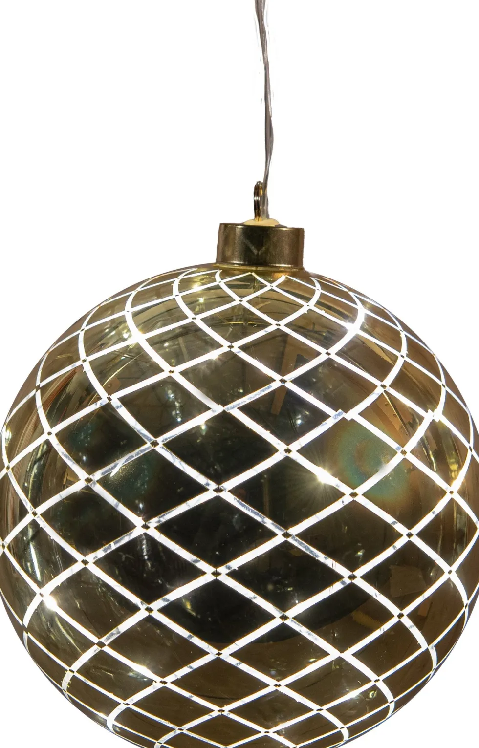Anna's Collection kersthanger Cosma bal goud met verlichting D 15 cm