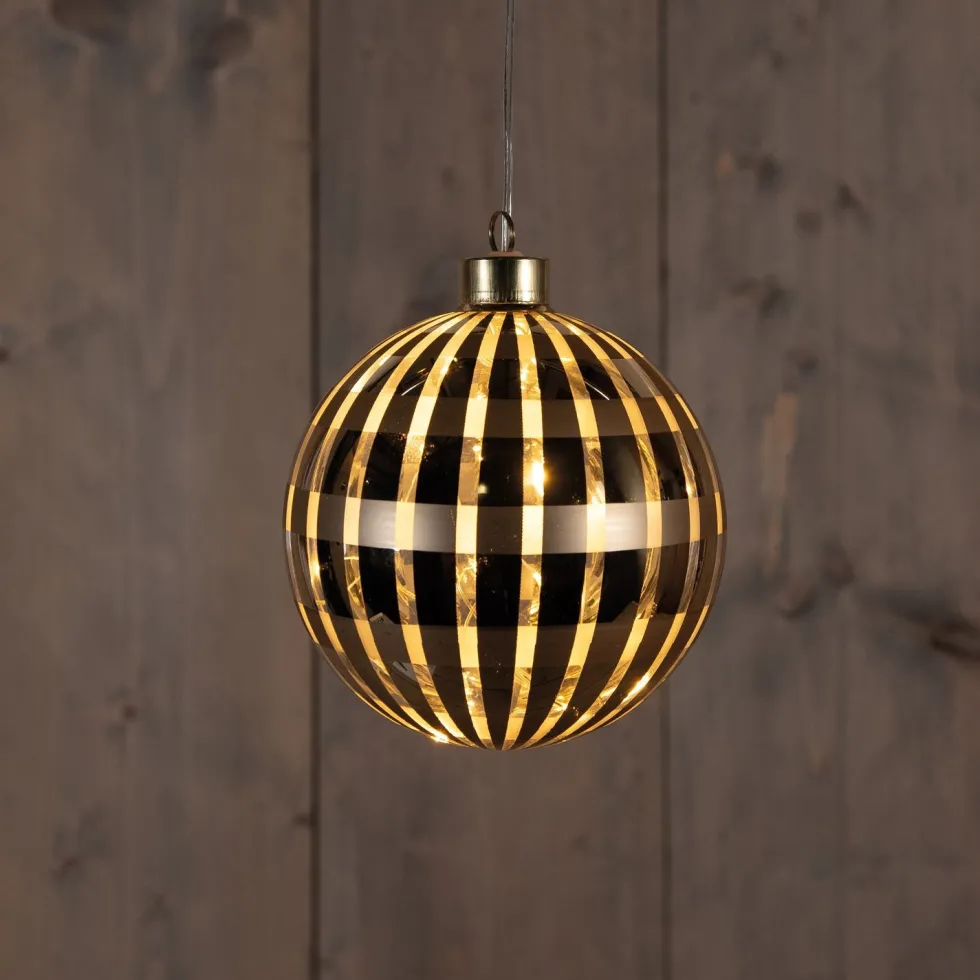 Anna's Collection kersthanger Ruit goud met verlichting D 12 cm