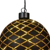 Anna's Collection kersthanger Cosma bal zwart met verlichting D 13 cm