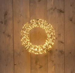 Anna's Collection kerstkrans zwart met 1200 lampjes D 36 H 8 cm
