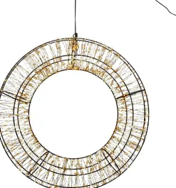 Anna's Collection kerstkrans zwart met 1400 lampjes warm wit / extra warm D 48 H 9 cm