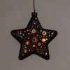 Anna's Collection kerst ornament Kosmos ster zwart met verlichting 19 x 19 cm