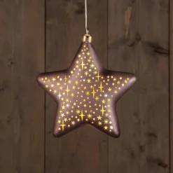 Anna's Collection kerst ornament Kosmos ster brons met verlichting 19 x 19 cm
