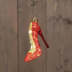 Anna's Collection kerst ornament hak goud met verlichting 5 x 10,5 x 13 cm