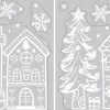 Anna's Collection kerst raamsticker huis en boom 28,5 x 34,5 cm
