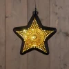 Anna's Collection kerstster Marra zwart met verlichting D 19 H 6,5 cm