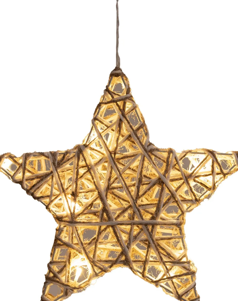 Anna's Collection kerstster naturel met verlichtingD 30 H 5 cm