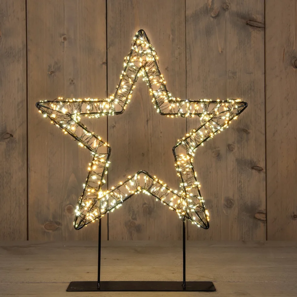 Anna's Collection kerstster op voet met verlichting knipperfunctie 36 x 7,5 x 45 cm