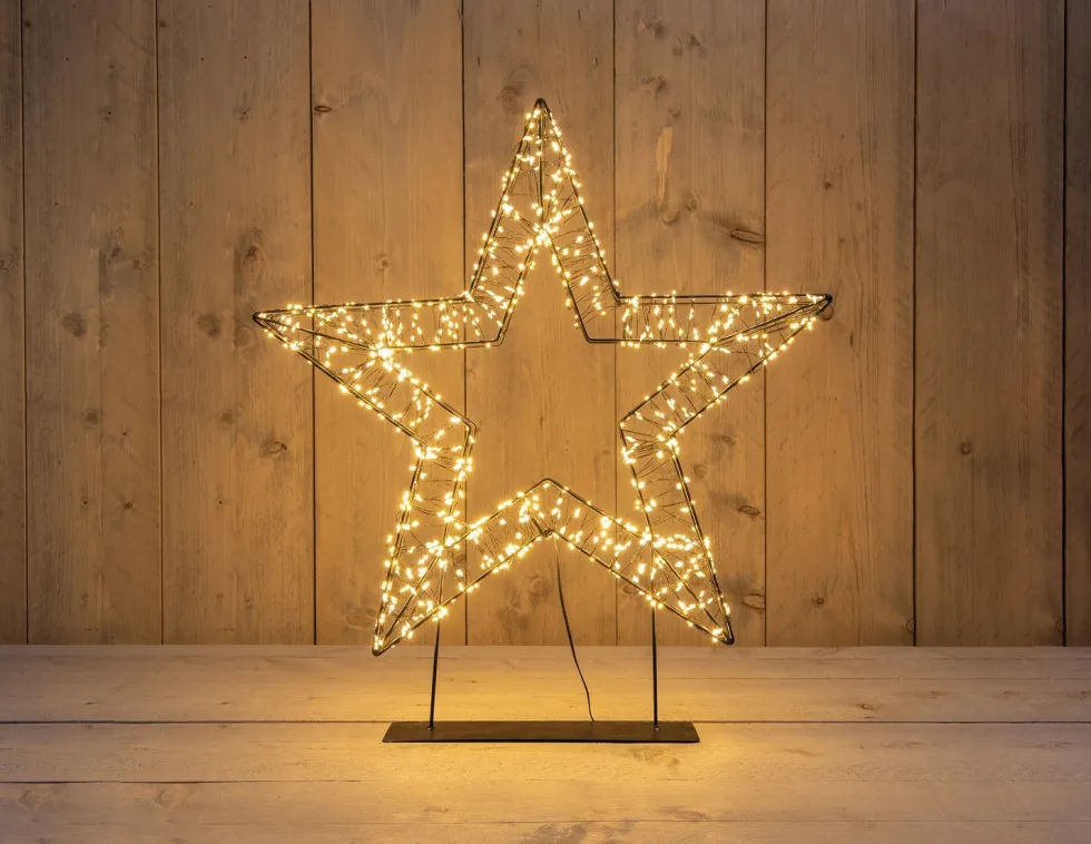 Anna's Collection kerstster op voet met verlichting 57 x 9 x 63 cm