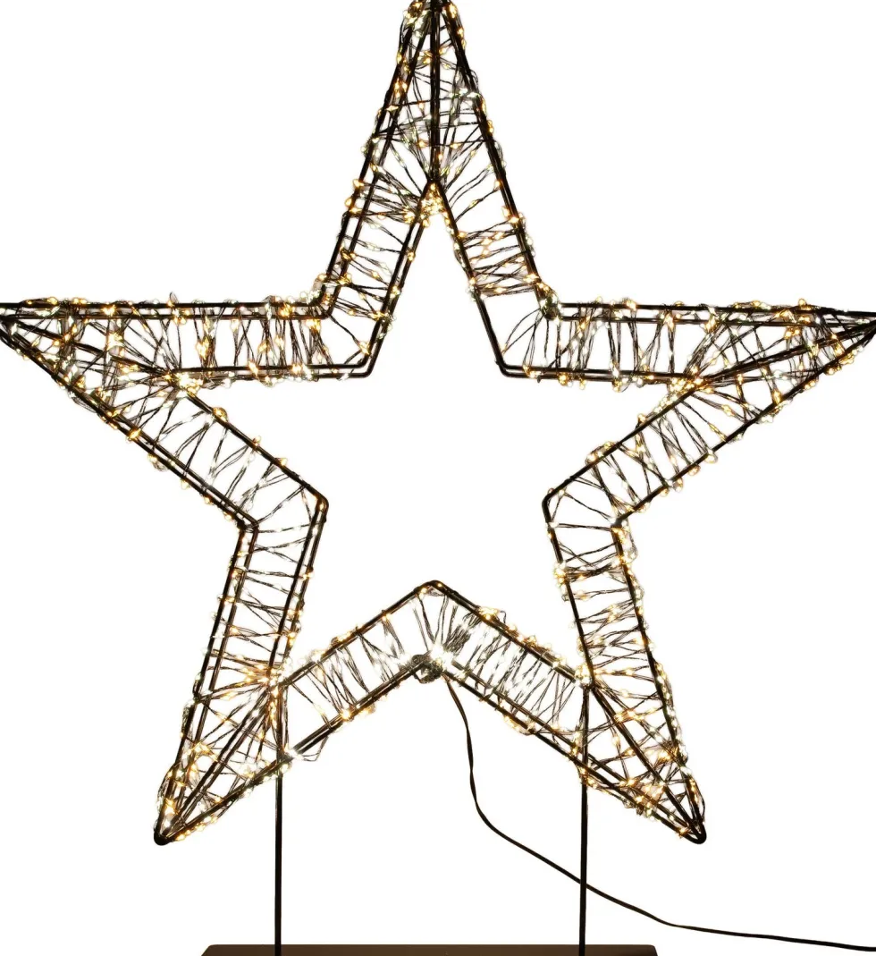 Anna's Collection kerstster op voet met verlichting knipperfunctie 57 x 9 x 63 cm