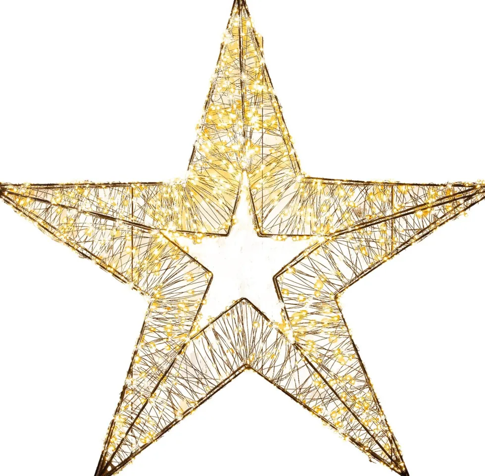 Anna's Collection kerstster zwart met verlichtingknipper D 78 H 10 cm