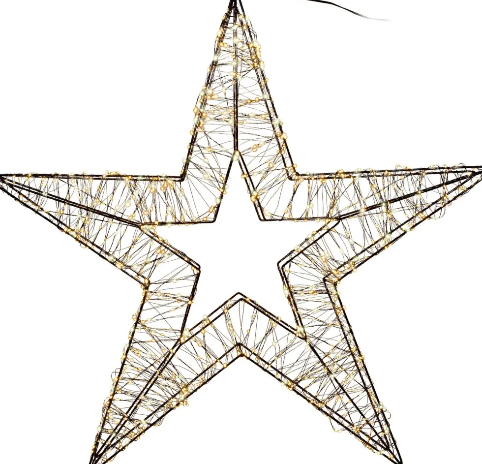 Anna's Collection kerstster zwart met verlichting D 76 H 9 cm