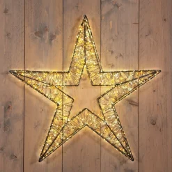 Anna's Collection kerstster zwart met verlichting D 76 H 9 cm