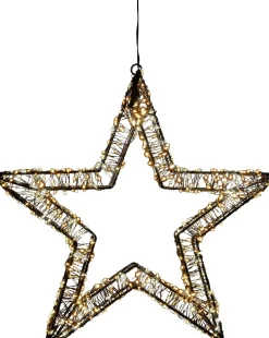 Anna's Collection kerstster zwart met verlichting D 36 H 5 cm