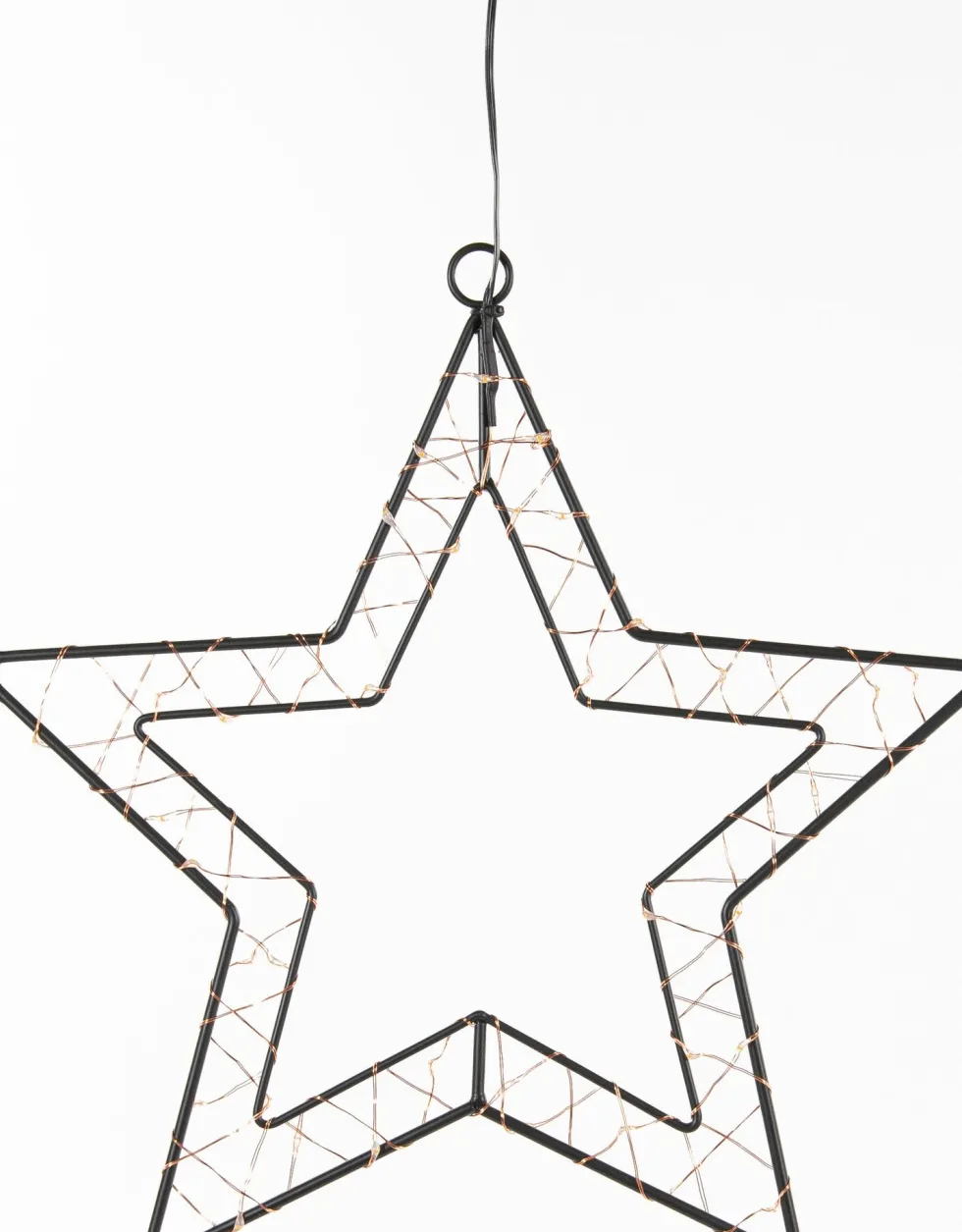 Anna's Collection kerstster zwart met verlichting 30 x 30,5 cm