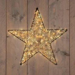 Anna's Collection kerstster zwart met verlichting D 57 H 5 cm