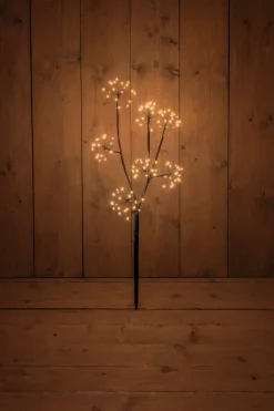 Anna's Collection kersttak met verlichtingdandelion zwart 6 x 8 x 67 cm