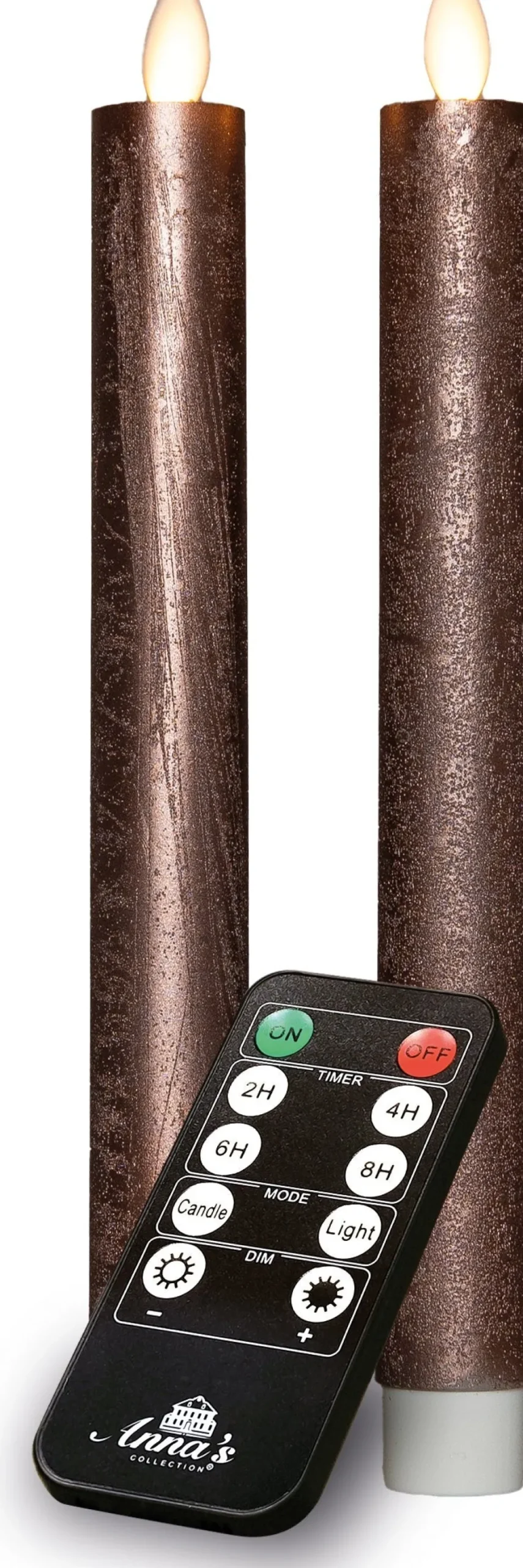 Anna's Collection LED dinerkaars Rustiek brons D 2 H 23 cm 2 stuks