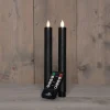 Anna's Collection LED dinerkaars Rustiek zwart D 2 H 23 cm 2 stuks