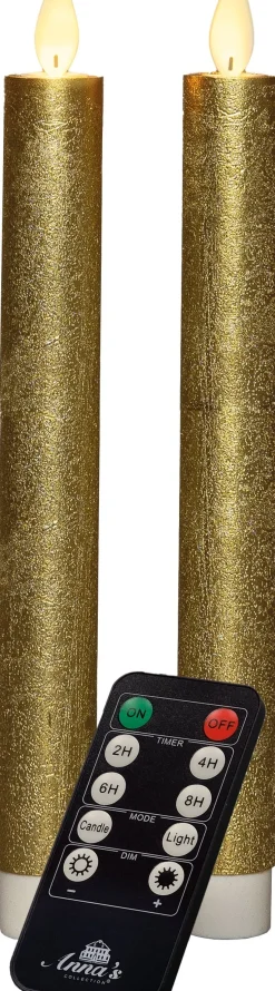 Anna's Collection LED dinerkaars goud D 2 H 23 cm 2 stuks