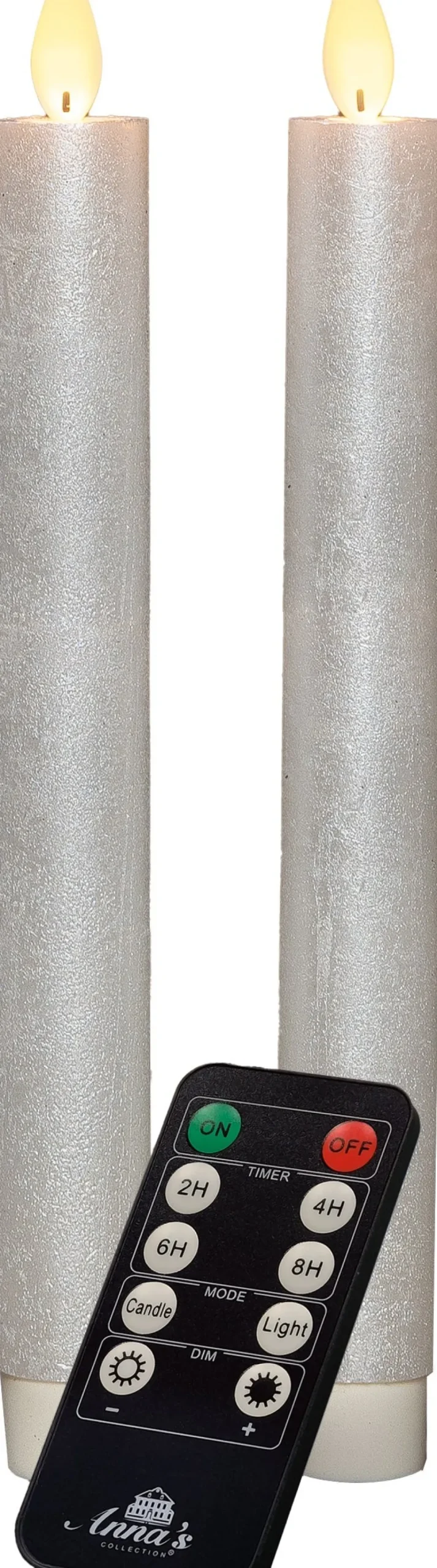 Anna's Collection LED dinerkaars parel met afstandsbediening D 2,5 H 23 cm 2 stuks
