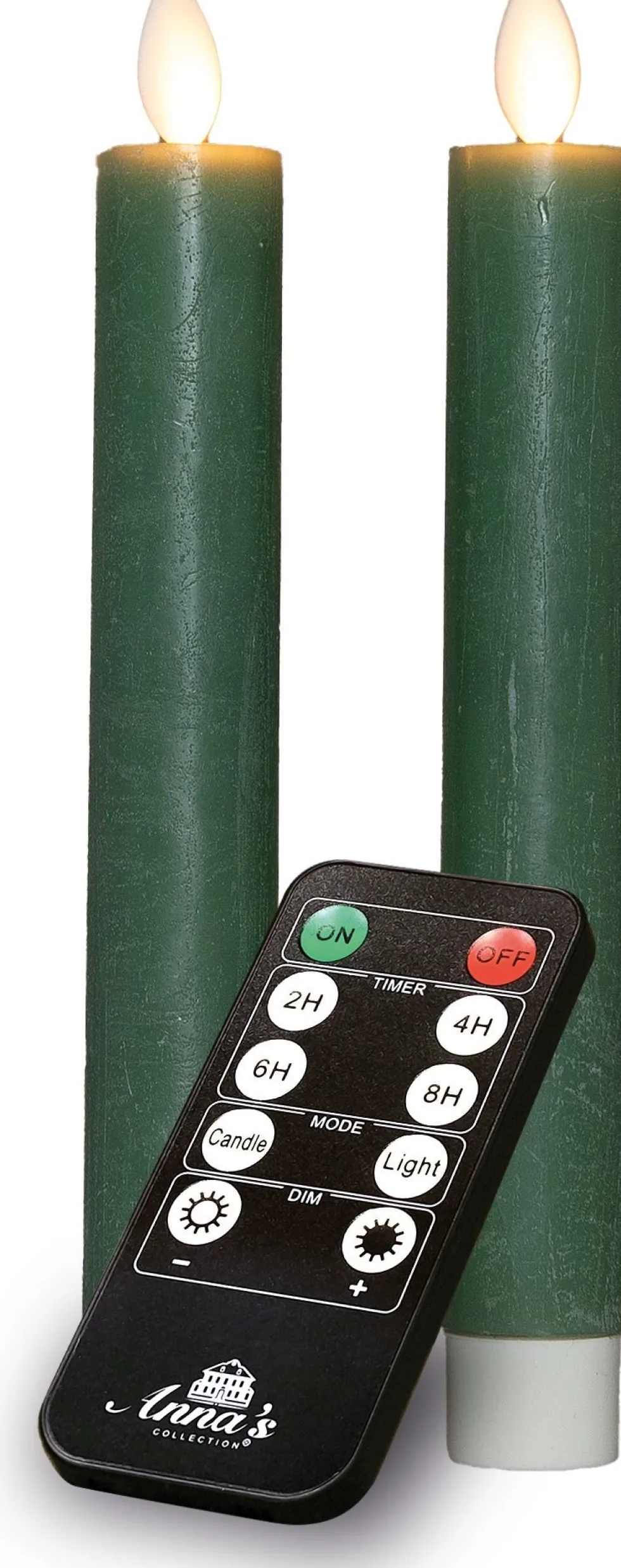Anna's Collection LED dinerkaars Rustiek groen D 2 H 18 cm 2 stuks